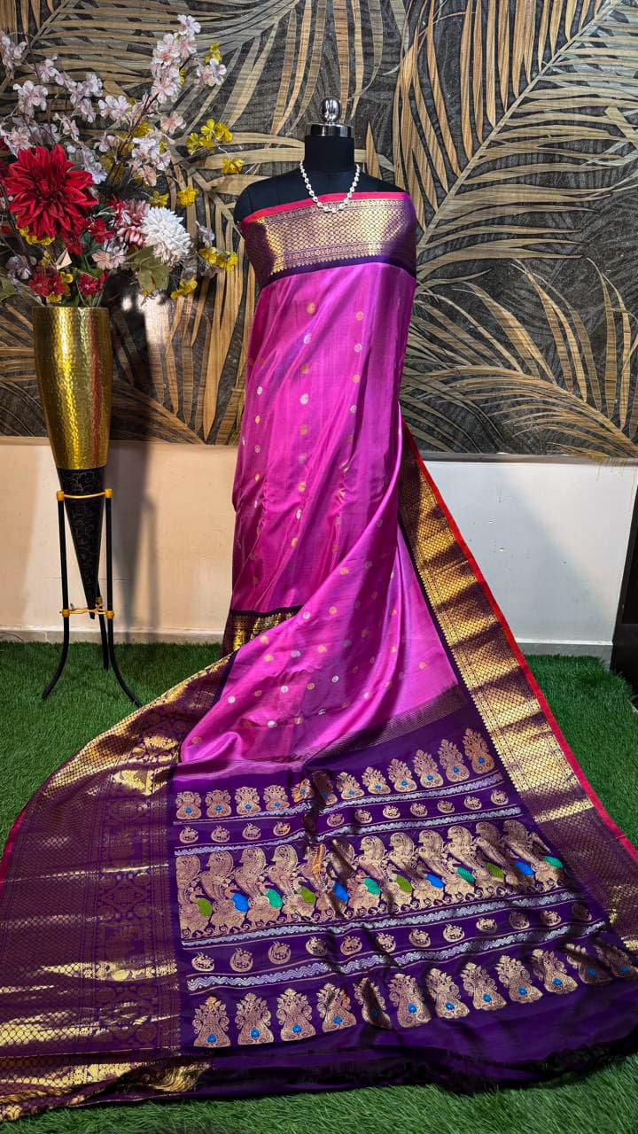 Violet & Silver Zari Handloom